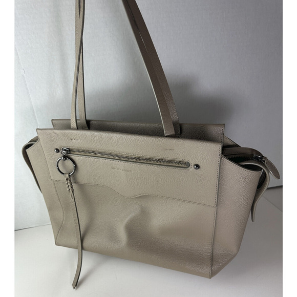 Rebecca Minkoff Handbags - Rebecca Minkoff Gabby Leather Satchel Tote Large Shoulder Bag Beige Clean Lined